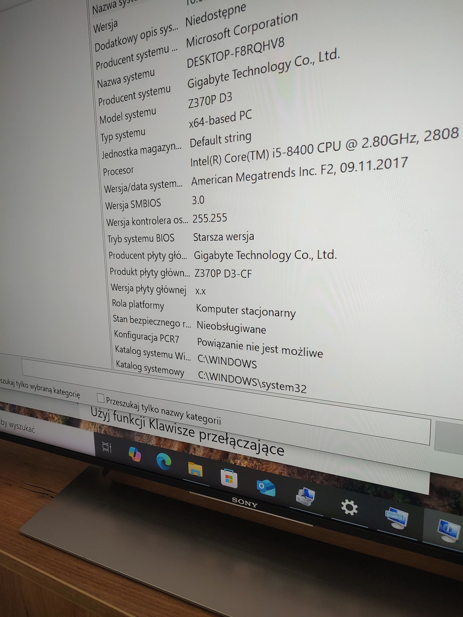 Komputer stacjonarny WIN10 PRO, procesor i5-8400,dysk 480 SSD,GTX 1050