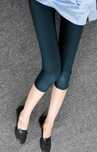 Legginsy lycra getry z lajkry zielone błyszczące kolarki za kolano