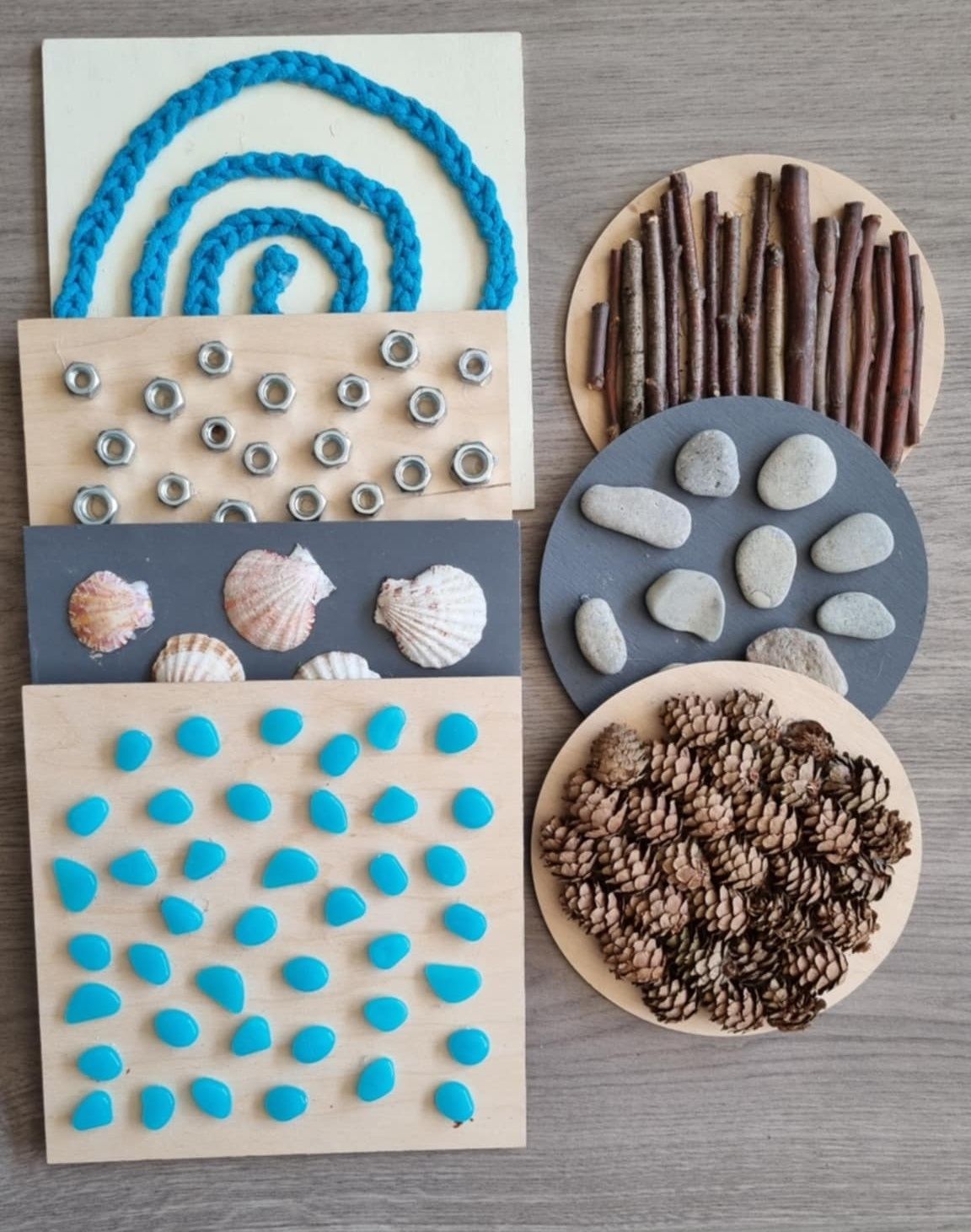 Duże Panele sensoryczne Montessori  diy 25/20cm