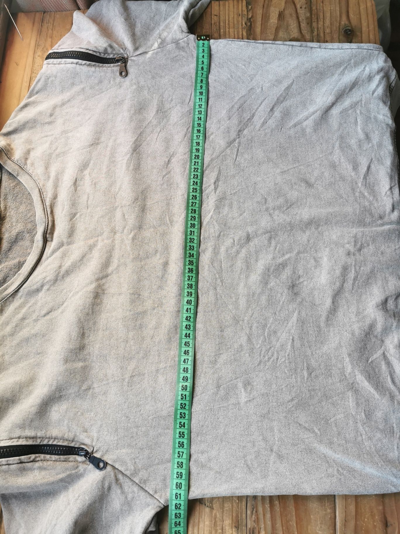Studio bluza, z zamkami beżowa, rozmiar XL