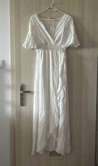 Sukienka biała nowa z metką wiskoza bawełna