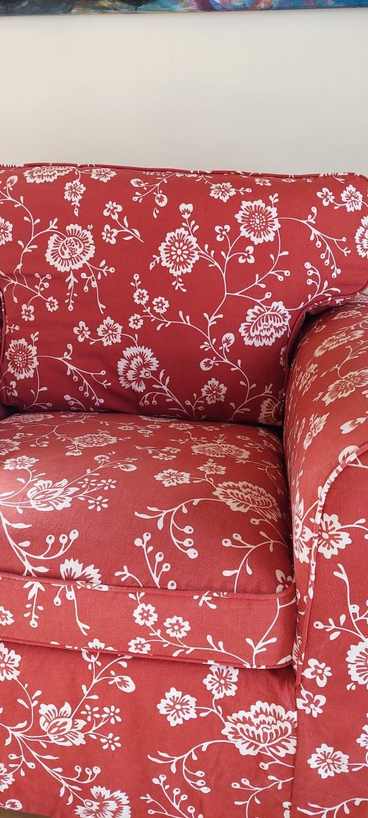 Ektorp poltrona Virestad red/white Ikea