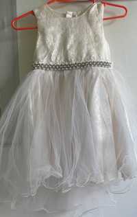 Sukienka tiulowa biała dla dziewczynki rozmiar 116