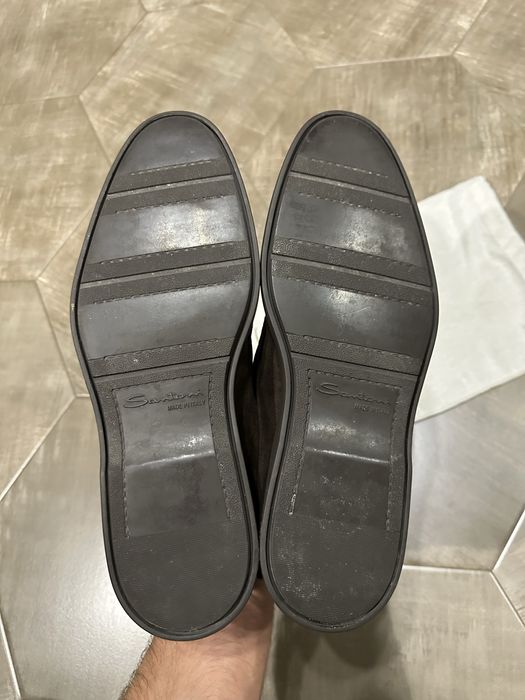 Замшевые лоферы Santoni