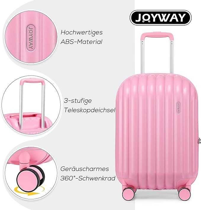 Joyway walizka na kółkach, kuferek, zestaw podróżny, różowy