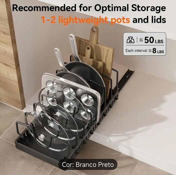 Conjunto de 2 Organizadores para Utensílios e Frigideiras – Práticos e