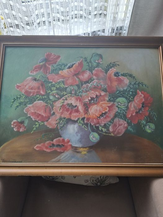 Obraz czerwone maki za szkłem