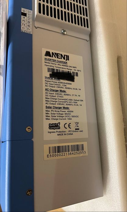 Гібридний інвертор ANENJI 4.2кВт з Wi-Fi нова модель!