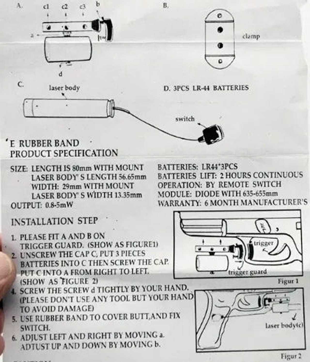 Laser Universal todo tipo armas airsoft, precisão, fixa no guarda-mato