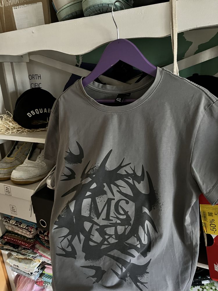 alexander mcqueen&stussy футболка MQ оригинал винтаж маквин тишка реп