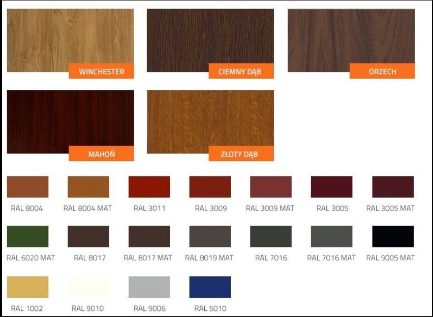 Brama garażowa uchylna 260x220 brąz lub antracyt panel poziomy Dostawa