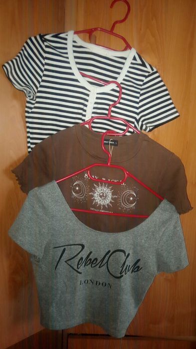 RESERVED zestaw 3 nowych topow mlodziezowych,damskich roz S,M