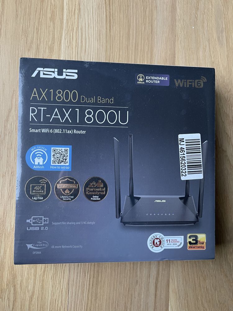 Nowy pod folią router Router Asus RT-AX1800U Czarny