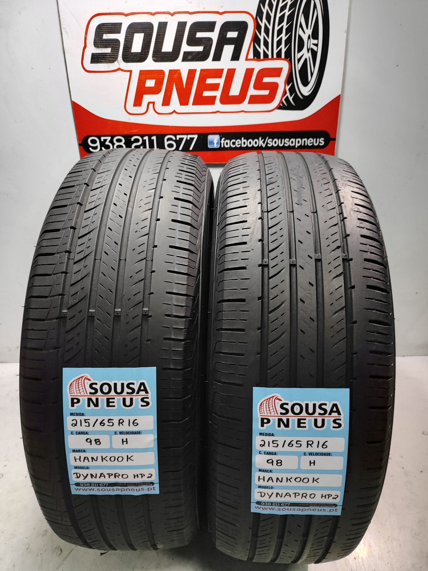 2 pneus semi novos Hankook 215/65R16 98H  Oferta dos Portes