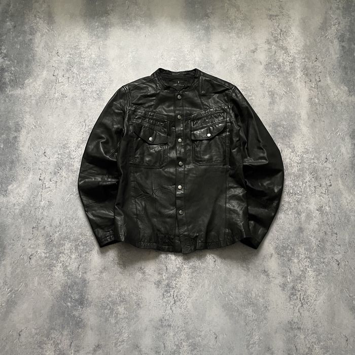 Мужская кожанка allsaints vintage leather monster jacket x sandro