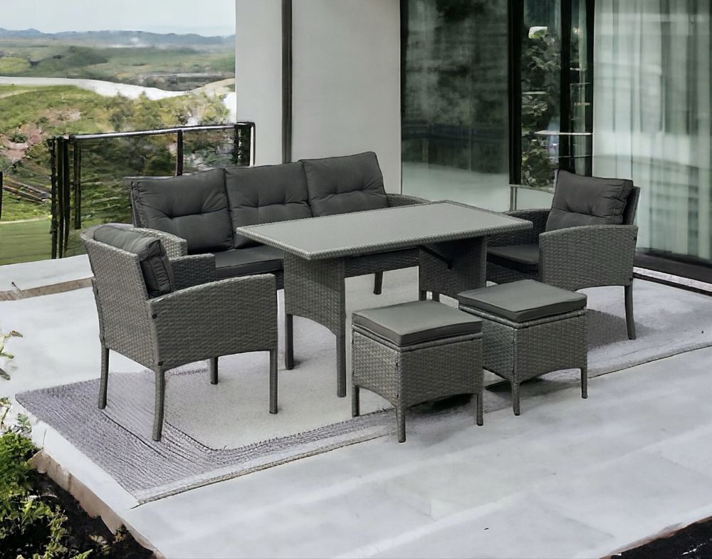 Meble ogrodowe technorattan SOFA fotele pufy stół  nowe