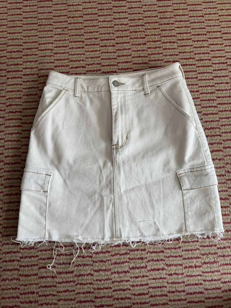 Spódnica Hollister biała jeans 5 s/m 36/38