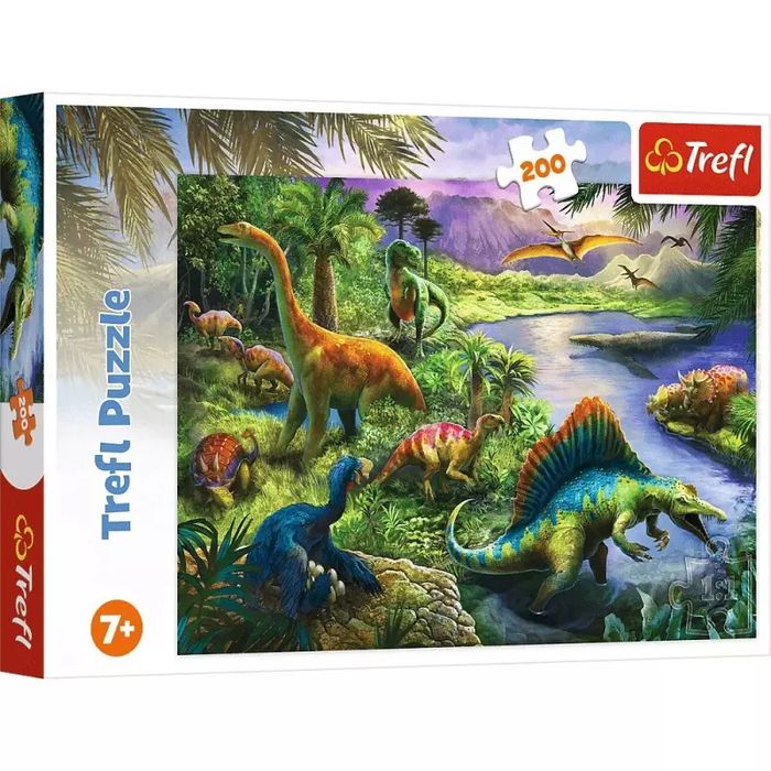 Puzzle 200 elementów. Drapieżne dinozaury. Trefl