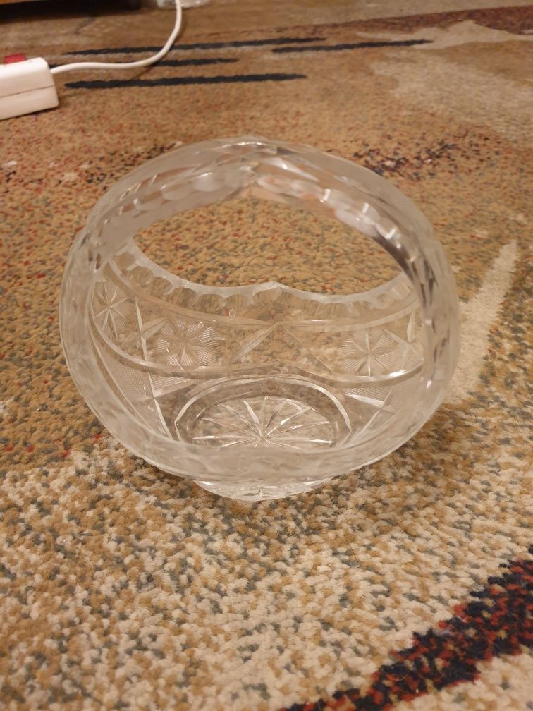 Szklana dekoracyjna miska/ koszyk