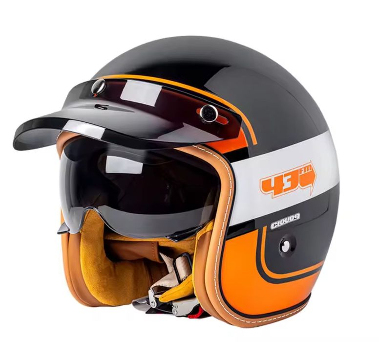 Мото шлем 3/4. Ретро. Круизер. Американский стиль XXL. Новые