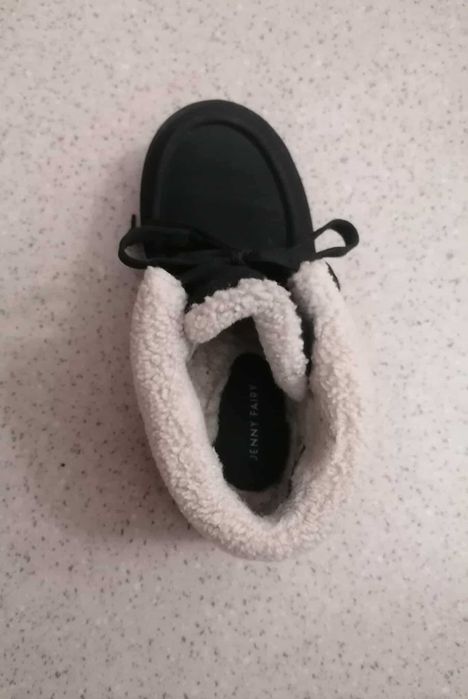 Botki Jenny Fairy Czarne z futerkiem Śniegowce Zimowe