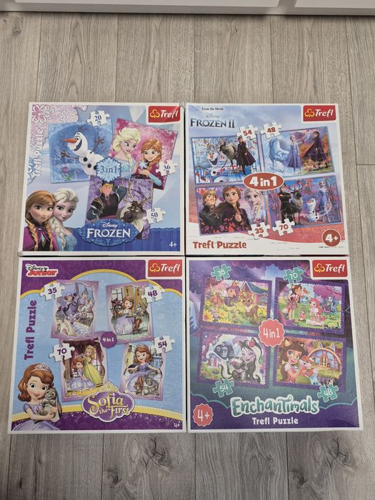 Puzzle trefl 4x enchantimals frozen Disney zosia