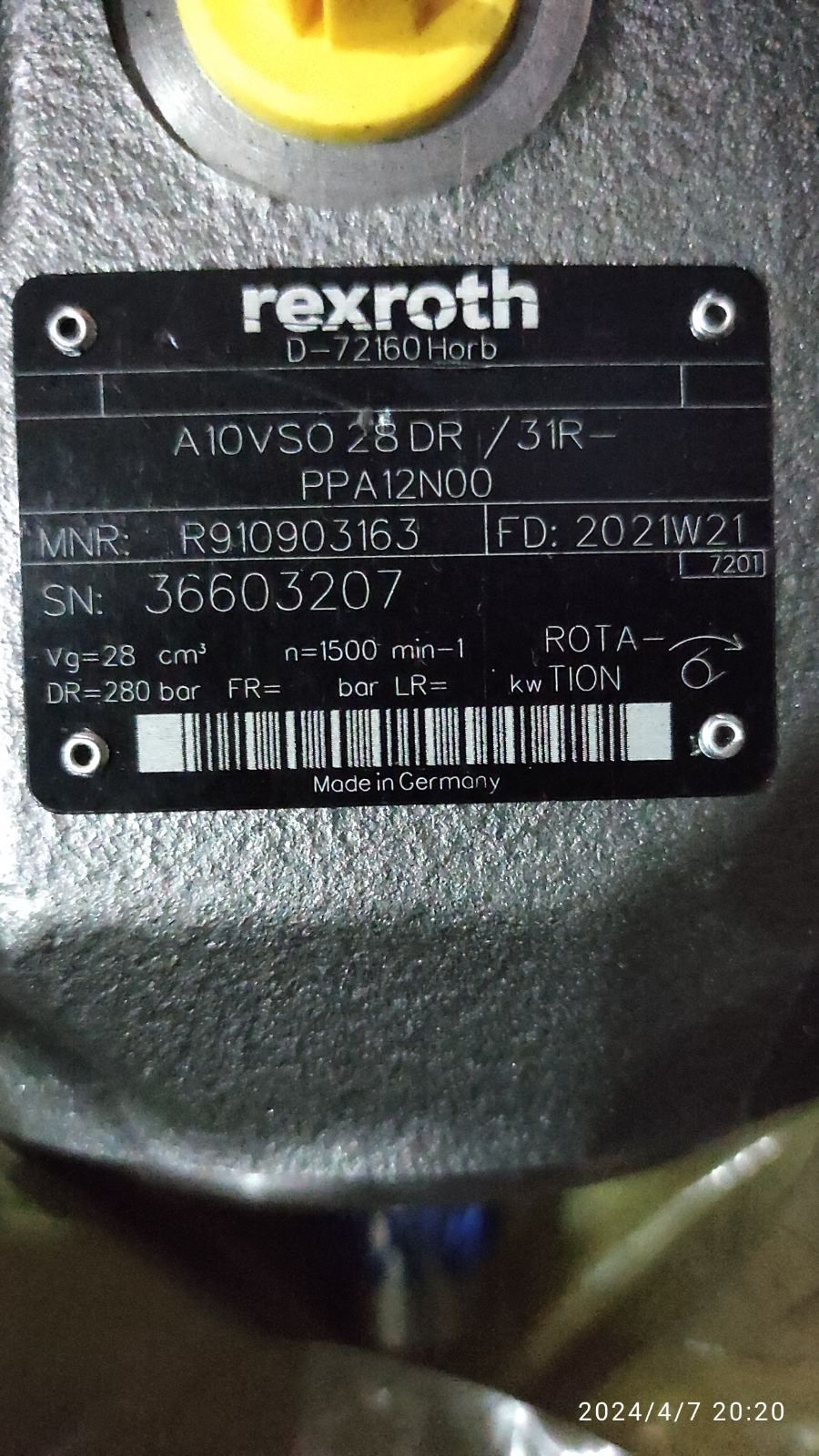 Гідронасос Rexroth R910903163 A10VSO 28DR/31R-PPA12N00