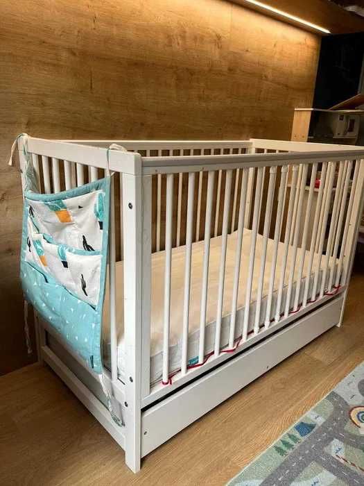 Łóżeczko dziecięce TIMI 120x60 cm z szufladą + materac GRATIS