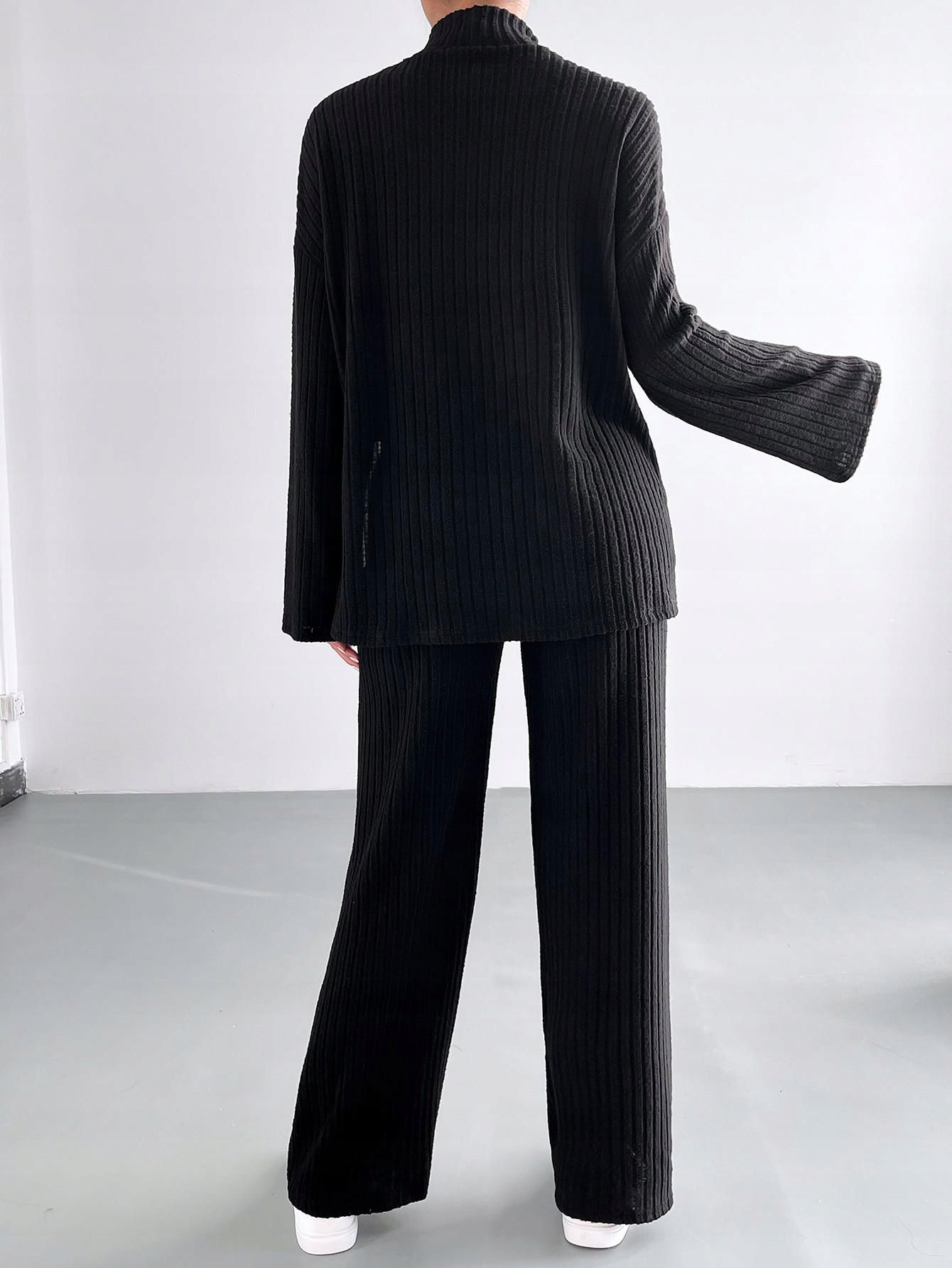 Komplet Bluzka Asymetryczna + Spodnie Shein L