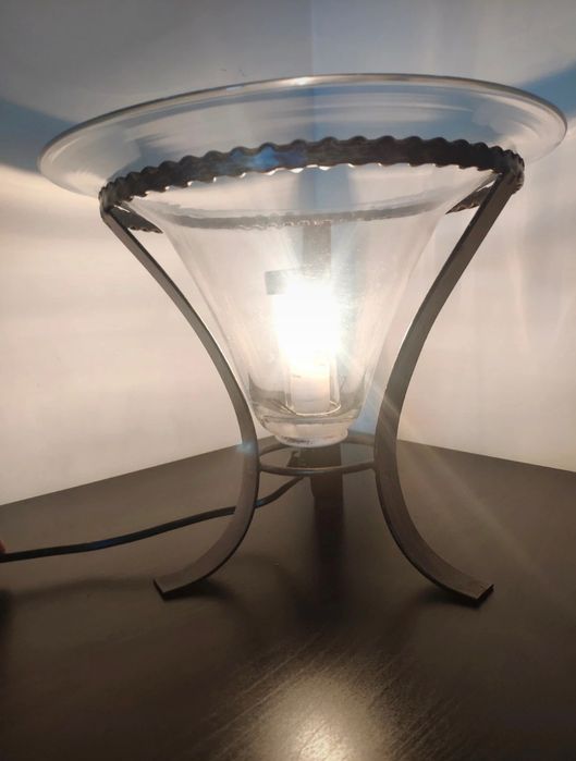 Candeeiro mesa ferro e vidro