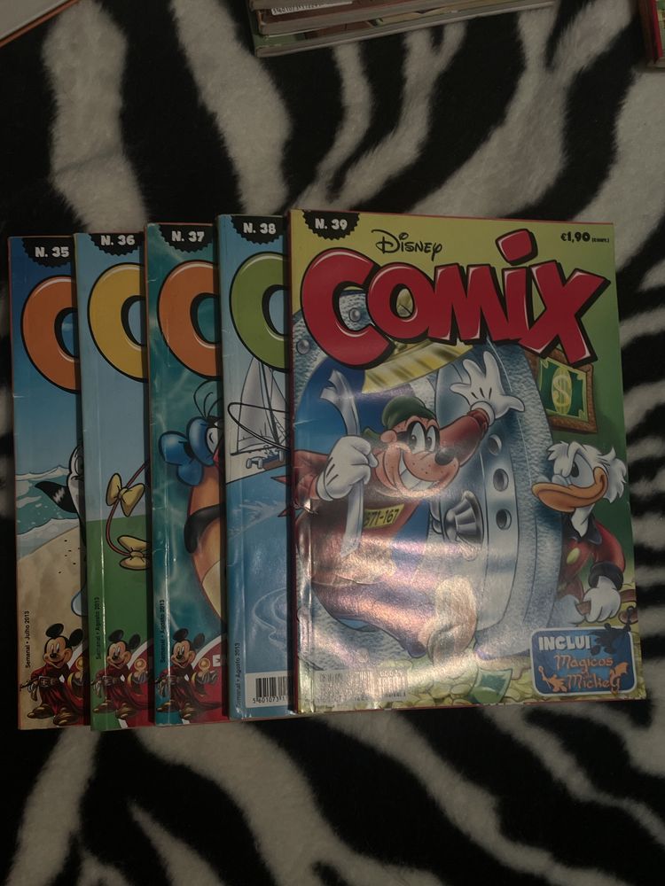 Disney Comix #35 a #39 - Lote com 5 revistas impecáveis