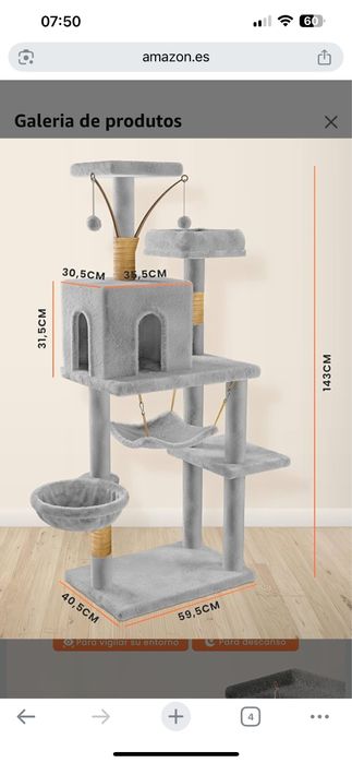 Arranhador gatos 1,4m