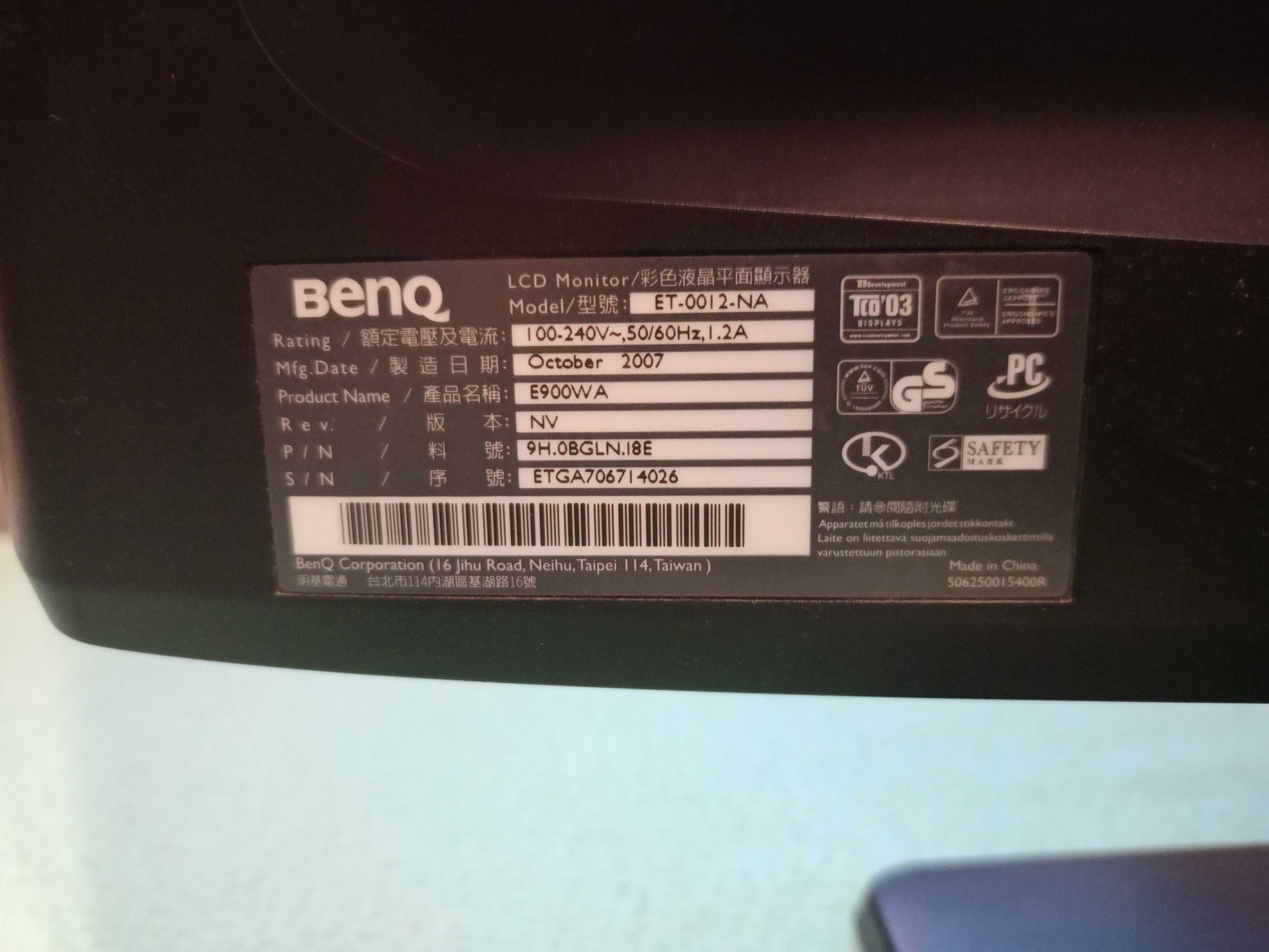 Monitor BENQ E900WA LCD