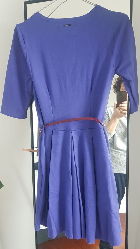 Vestido azul S meia-estação