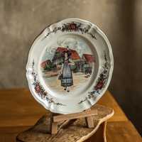 Porcelanowy francusk dużyi talerz półmisek sygnowany