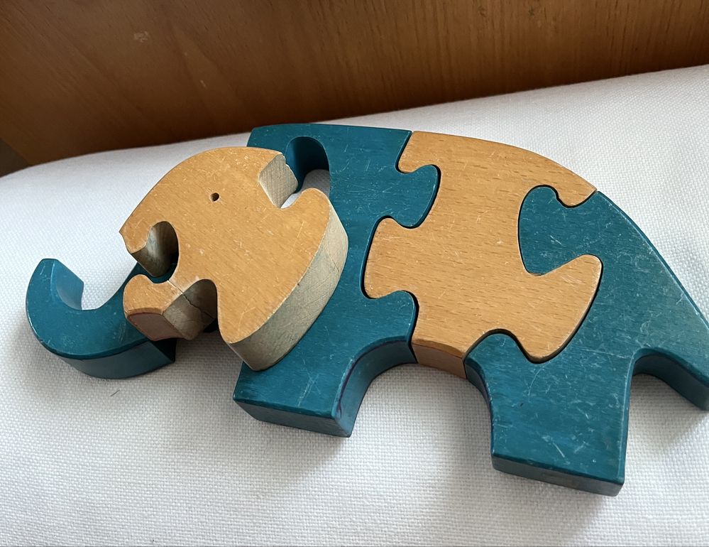 Puzzle Elefante em madeira