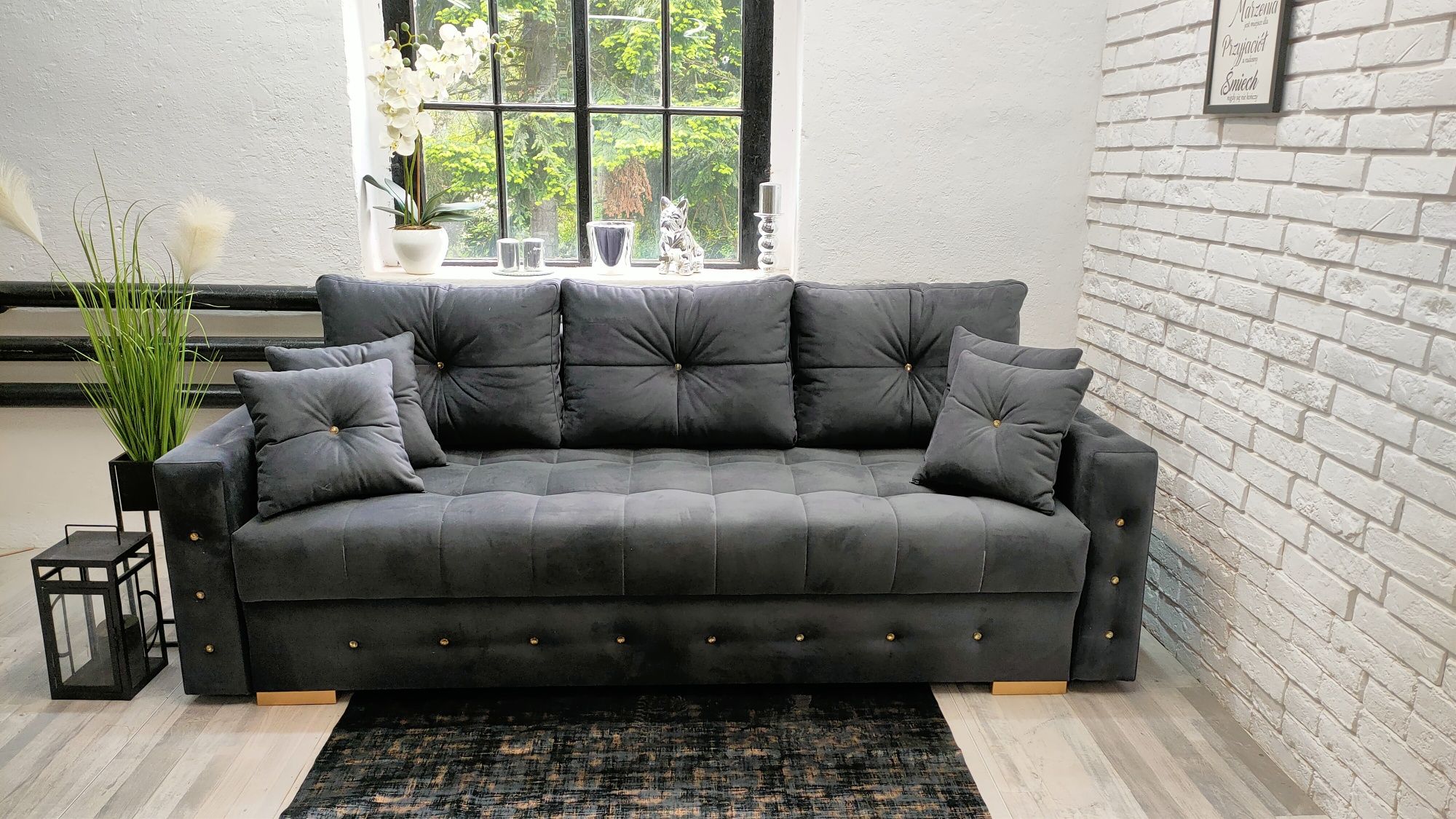 Sofa Samara glamour, sprężyny, welur