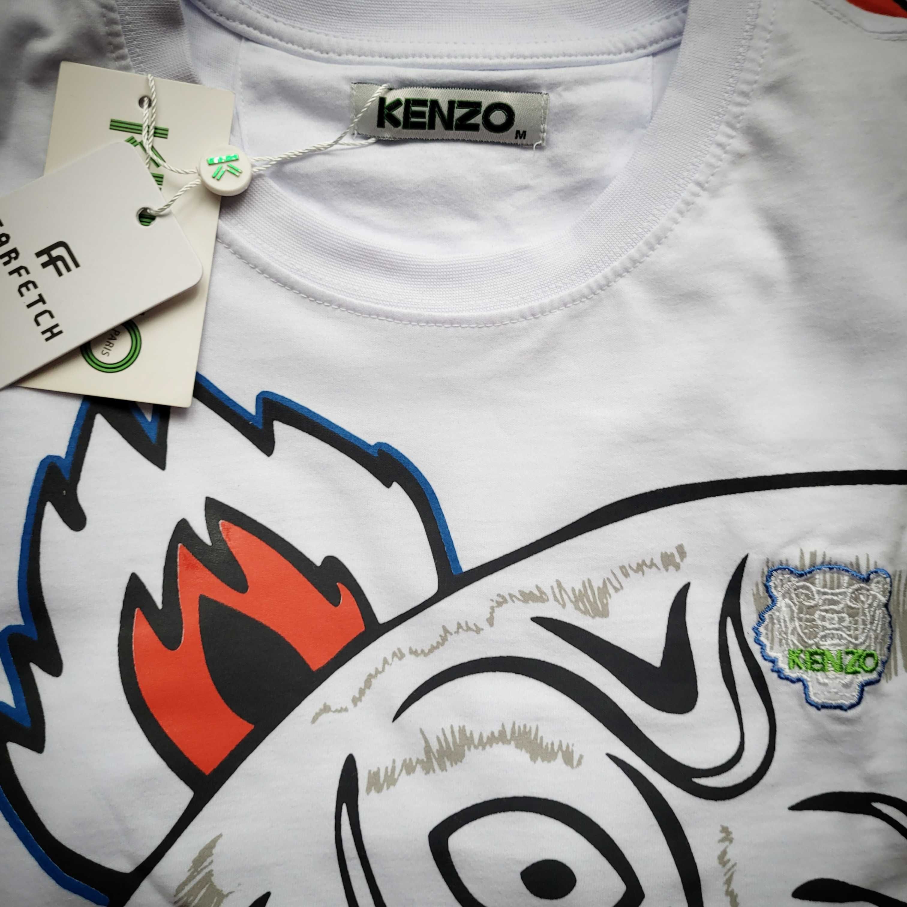 T-shirt Koszulka męska KENZO Paris Tygrys  biała