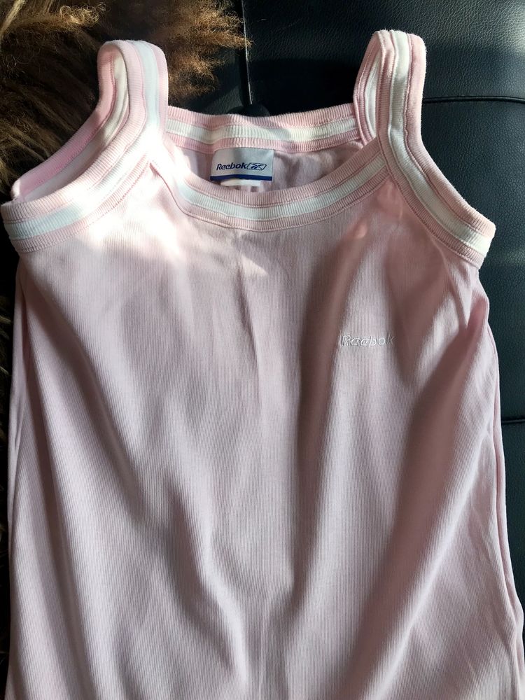 Różowa koszulka sportowa S M na ramiączka Reebok vintage
