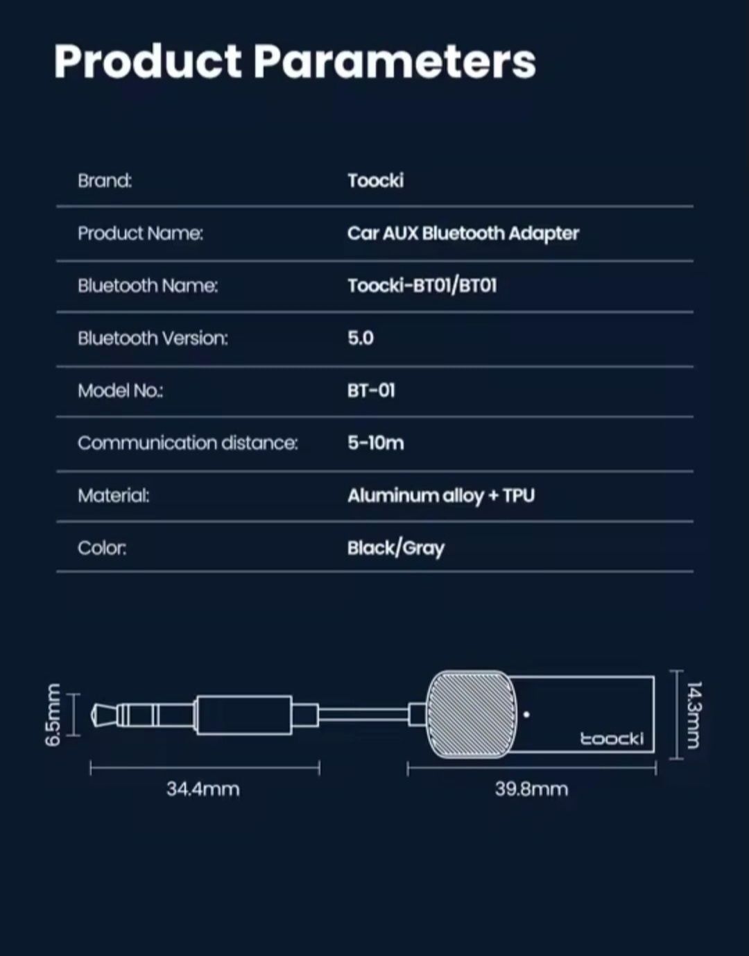 Transmiter Bluetooth FM samochodowy - adapter do AUX i USB 5.0