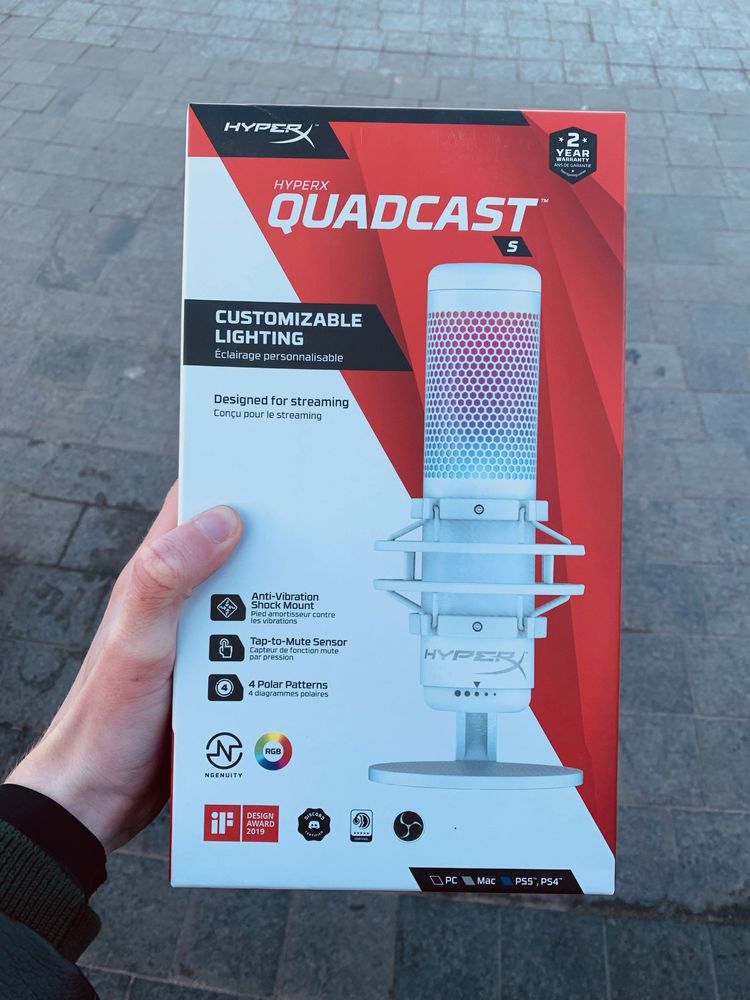 мікрофон hyper x quadcast s white