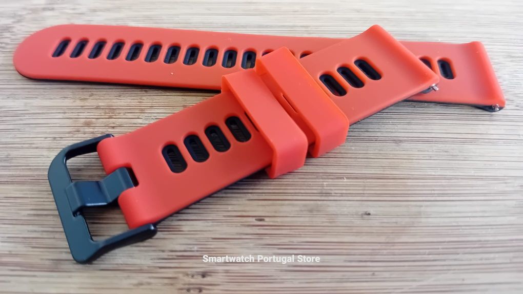 Bracelete 22mm em silicone (Nova) Vermelha e Preta