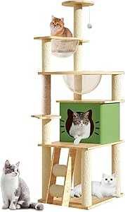 Drapak dla kota wysoki 140cm z budką legowiskami