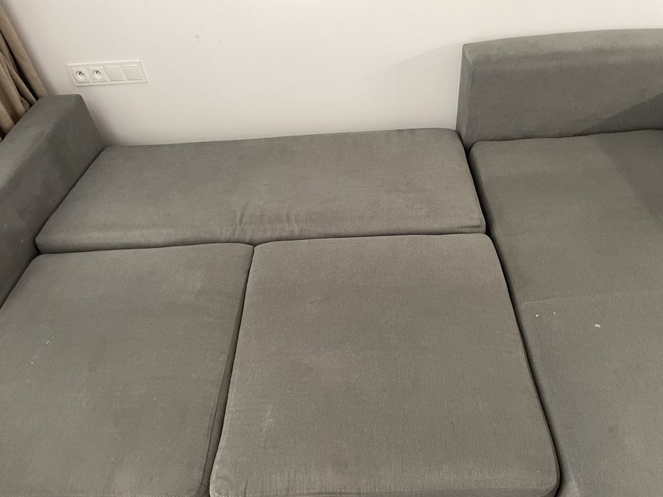 Kanapa sofa naroznik szary rozkladany