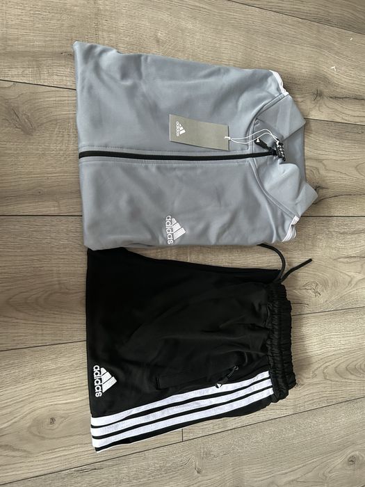 Męski dres Adidas szaro czarny w rozmiarze 2XL