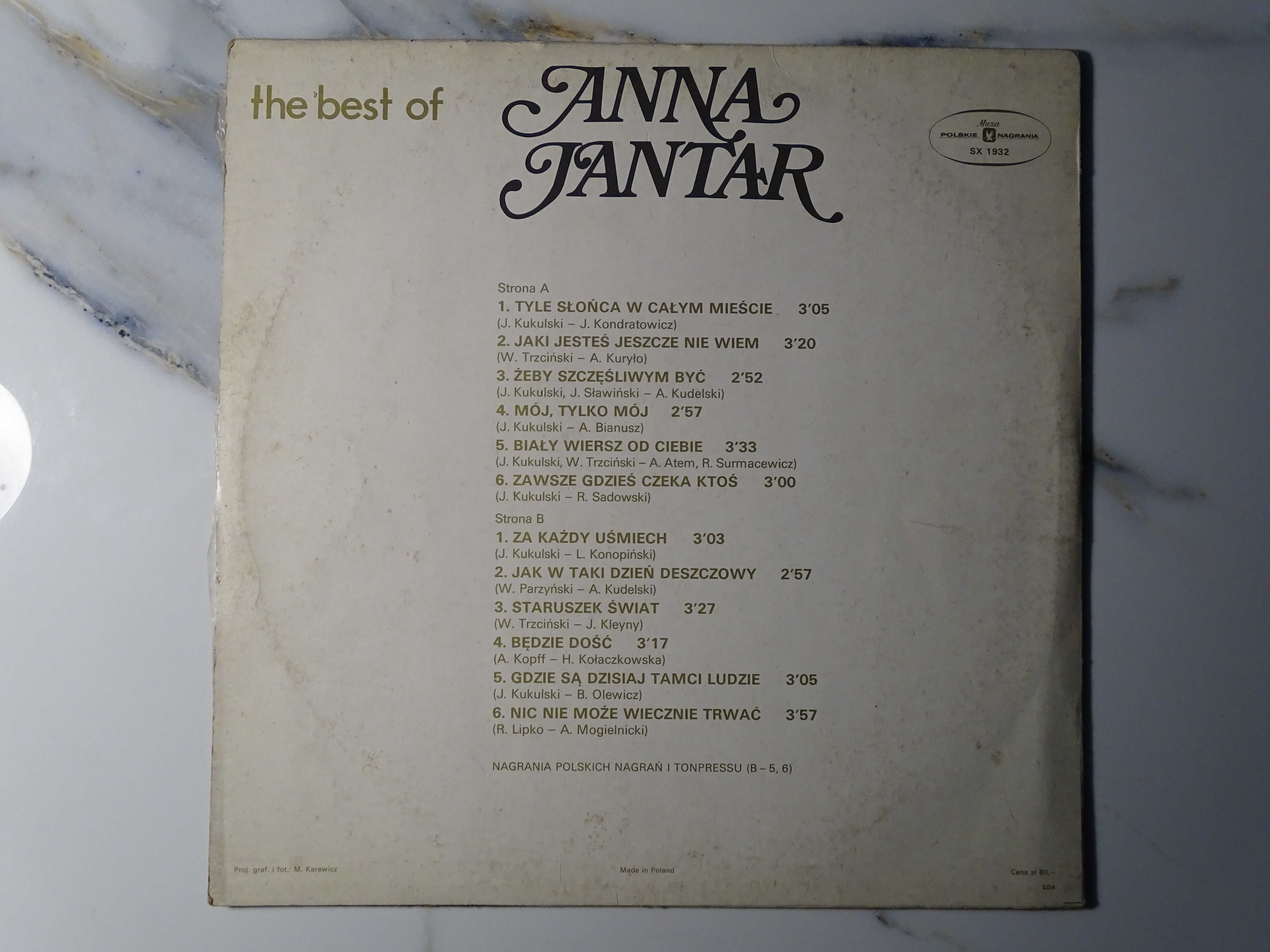 Winyl: The Best of Anna Jantar.
