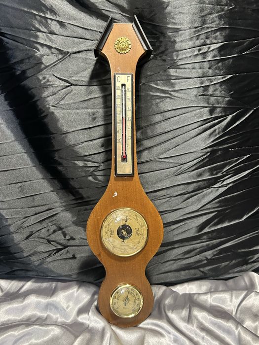 Stacja pogodowa 3 w 1 – barometr, termometr, higrometr – drewno