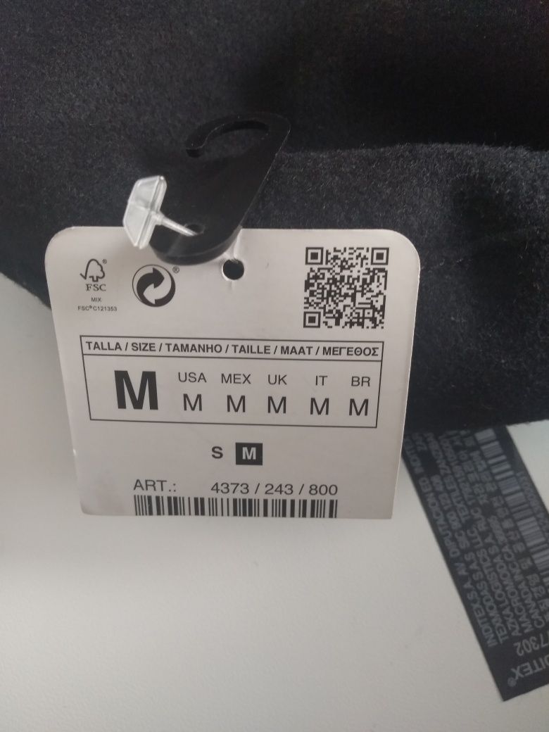 Кепі Zara, чорна, кашемірова жіноча кепка, картуз, кашкет, з ланцюжком