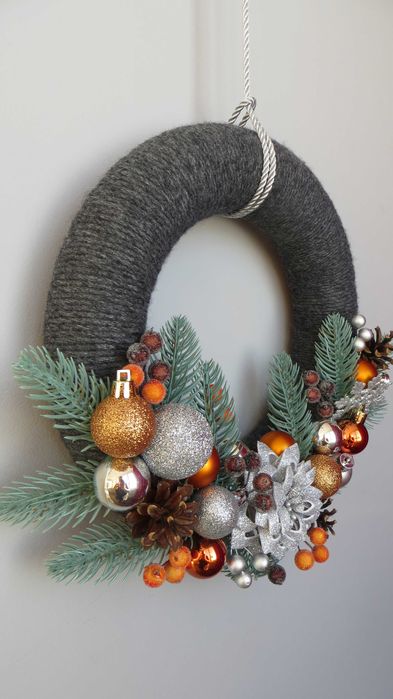 Різдвяний вінок/віночок. Новорічний декор. Голуба ялинка.