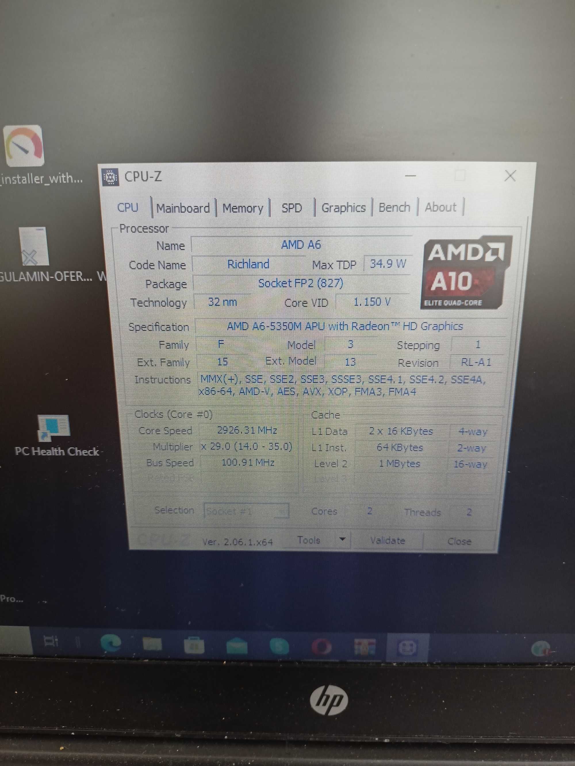 Procesor AMD A6-5300M A6 5300M